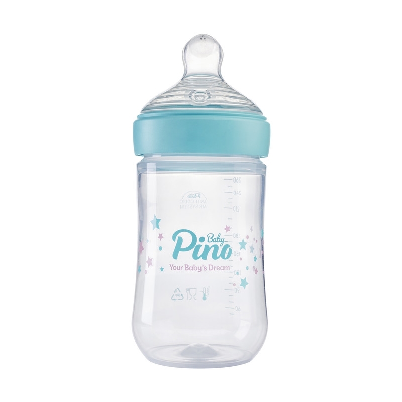 شیشه شیر پینو بیبی pinobaby مدل Natural sense ظرفیت 260 میلی لیتر رنگ صورتی