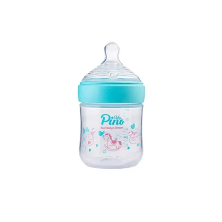 شیشه شیر پینو بیبی pinobaby مدل Natural sense ظرفیت 150 میلی لیتر رنگ آبی