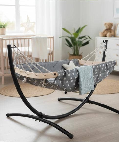 گهواریه سنتی نوزاد از بدو تولد تا دو سال با پایه فلز