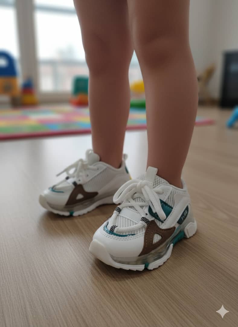 کتونی چراغدار بچه گانه سفید رنگ