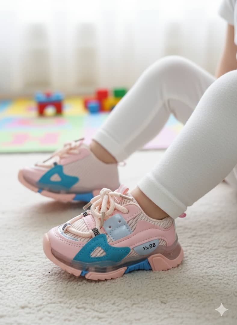 کتونی چراغدار بچه گانه صورتی